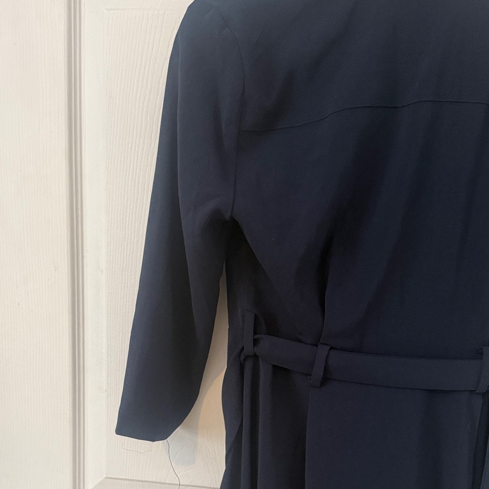 ICHI Navy 3/4 Sleeve Wrap-Style Dress - Picture 9 of 15